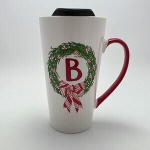 Joyland Holiday "B" Monogram Latte Mug New Bone China